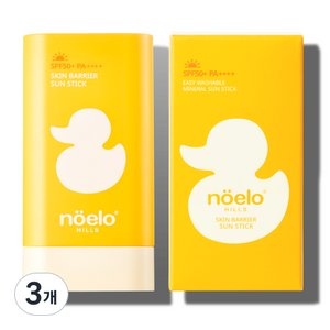 [노엘로힐스] 저자극 이지워시 아기 선스틱 SPF50+ (청담동 산후조리원 / 신세계 현대 롯데 백화점 / 스킨베리어 선스틱), 3개, 22g