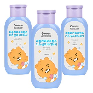 베비언스 키즈 샴푸 앤 바디워시 파우더향, 200ml, 3개