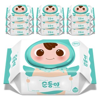 순둥이 오리지널 엘그린 아기물티슈 캡형 50평량, 50g, 100매, 10세트