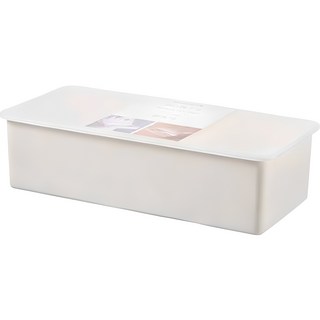 구디푸디 물빠짐 사각 뚜껑 심플 수저통 보관함, 화이트, 1개