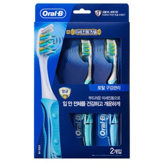 오랄비 프리미엄 미세진동 전동 칫솔 2개입, 1개