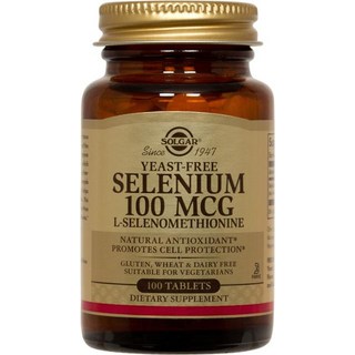 솔가 이스트-프리 셀레늄 100mcg 타블렛 글루텐 프리 비건 무설탕, 100정, 1개