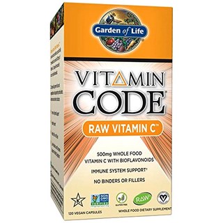Garden of Life 비타민 코드 로우 비타민 C 500mg 비건 캡슐, 120정, 1개