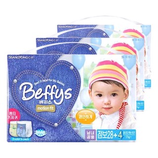 베피스 모션핏 팬티형 기저귀 남여공용 점보형 6단계 (17kg~), 96매