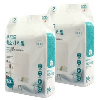선우랜드 프리미엄 부직포청소기 리필 대형, 2개