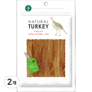 네츄럴코어 강아지 아킬레스S 힘줄 육포, 칠면조, 70g, 2개