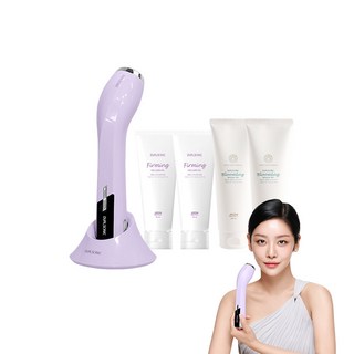 듀얼소닉 맥시멈 고주파미용기기+ 블루밍 젤 2p + 콜라겐 젤 2p 세트, JOMT-AH-11A, 퍼플(미용기기), 투명(콜라겐, 블루밍 젤)