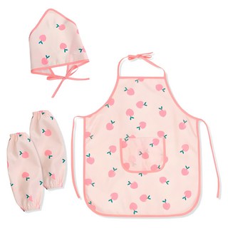 리틀래빗 아동용 어린이집 활동 앞치마 + 두건 + 토시 세트