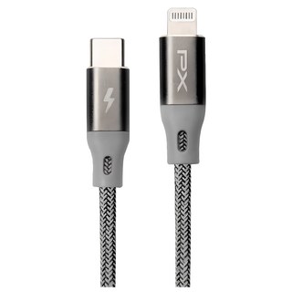 PX 大通 MFi認證 USB-C to Lightning充電傳輸線 1.8米, 1.8m, 太空灰, 1條