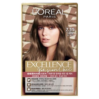 L'OREAL PARiS 巴黎萊雅 優媚霜時尚魅力系列染髮霜 7.35 冷焙茶棕, 7.35 冷培茶棕, 1盒