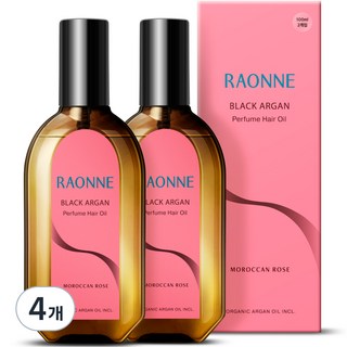 라온느 블랙 아르간 퍼퓸 헤어오일 모로칸 로즈, 100ml, 4개