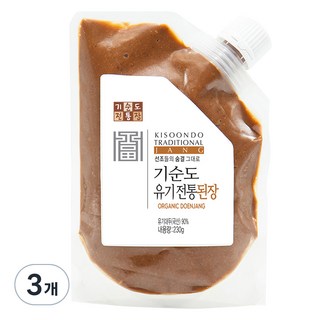 기순도전통장 유기전통된장, 230g, 3개