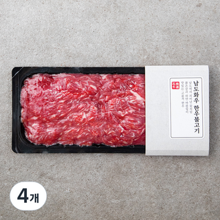 남도화우 한우 암소 1등급 불고기용 (냉장), 300g, 4개