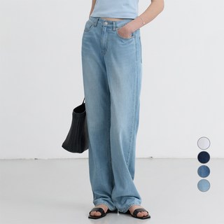 던스트 여성용 릴렉스드 썸머 데님 면 팬츠 UDPA5B223