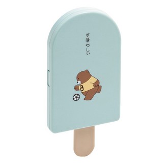 손거울 빗 세트 휴대용 미니거울 아이스크림 모양 거울, 블루, 1개