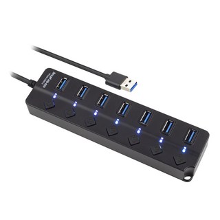INTOPIC 廣鼎 USB3.2 7孔高速集線器 HB-620, 100cm長線設計, 獨立開關及指示燈設計, 1個