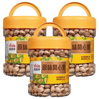 ViVa 萬歲牌 原味開心果罐 420公克 薄殼易剝 果肉飽滿, 420g, 3罐