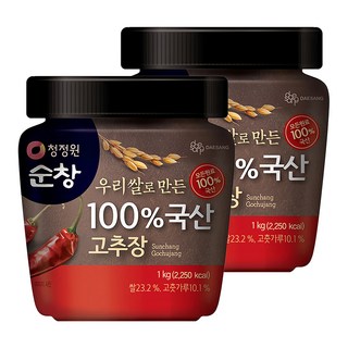 청정원순창 우리쌀로 만든 100% 국산 고추장, 1kg, 2개 대표 이미지 - 고추장 추천