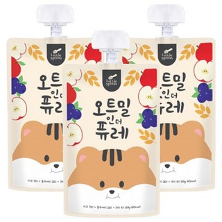 리틀스푼 오트밀인더퓨레, 혼합맛(사과/블루베리/귀리), 100g, 3개