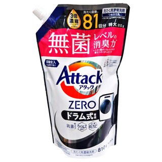Attack 一匙靈 zero 洗衣精 滾筒式, 專業洗衣分解頑固髒污, 全方位清潔新選擇, 特大810g, ZERO洗淨技術, 810g, 1個