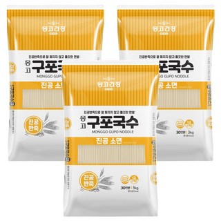 몽고식품 구포국수 진공소면, 3kg, 3개