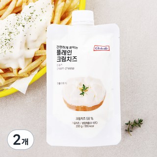 끌레베르 간편하게 짜먹는 플레인 크림치즈, 200g, 1개입, 2개
