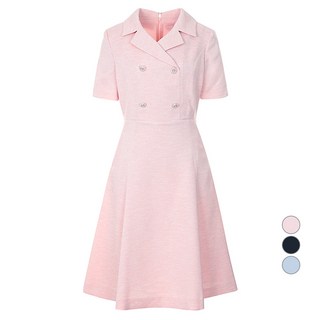 숲 여성용 반팔 칼라 플레어 미니 원피스 SA5OPM1