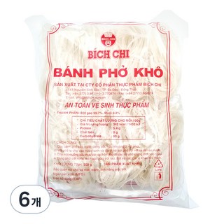 비치치 반포코 4mm 쌀국수면, 500g, 6개