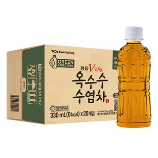 광동옥수수수염차 그린 무라벨, 330ml, 20개