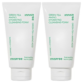 INNISFREE 綠茶保濕胺基酸泡沫潔面乳, 150g, 2條