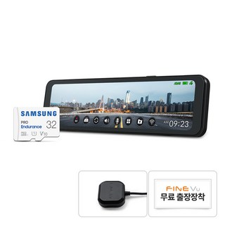 파인뷰 전후방 QHD/FHD 2채널 룸미러 블랙박스 R5 POWER, 32GB, 무료장착쿠폰 + GPS 안테나 + 실외장착형 후방카메라