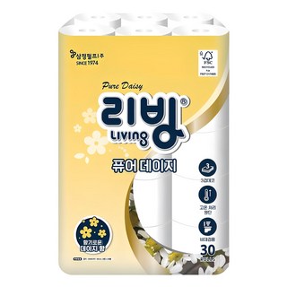 리빙티슈 퓨어 데이지 고급롤화장지, 30m, 30개입, 1개