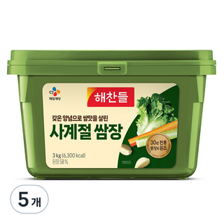 해찬들 사계절 쌈장, 3kg, 5개