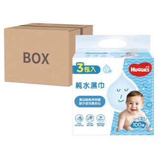 HUGGIES 好奇 一般型 純水嬰兒濕巾 100張, 3包, 18袋