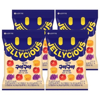 롯데웰푸드 젤리셔스 구미 당기는 구미, 70g, 4개