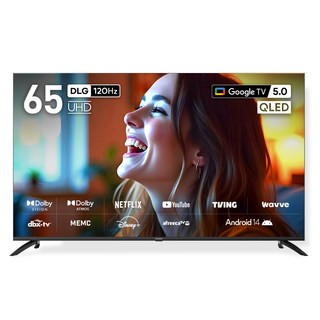 프리즘코리아 4K UHD QLED 구글 5 AI DLG120Hz 스마트TV, CP65G5Q, 방문설치, 벽걸이형, 163.8cm(65인치)