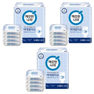 깨끗한나라 닥터비데 비데물티슈 오리지널 화장실용 캡형, 55g, 46매, 12개