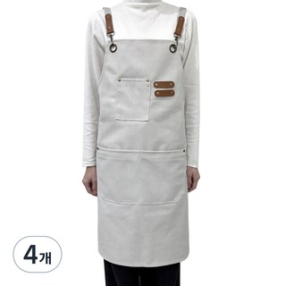 깨비다 바리스타 앞치마, 아이보리, 4개