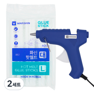 화신 GL-40W 글루건 대 + 핫멜트 대 11mm 600g, 2세트