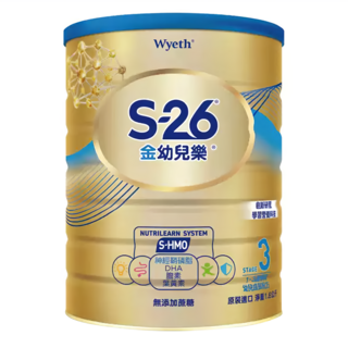 Wyeth 惠氏 S-26 金幼兒樂 幼兒成長配方 S-HMO 3號奶粉, 添加神經鞘磷脂EX+S-HMO，不添加蔗糖，適合1-3歲寶寶, 1.6kg, 1罐