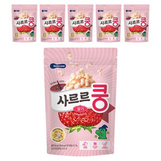 베베쿡 사르르쿵 딸기 과자 23g, 딸기맛, 6개