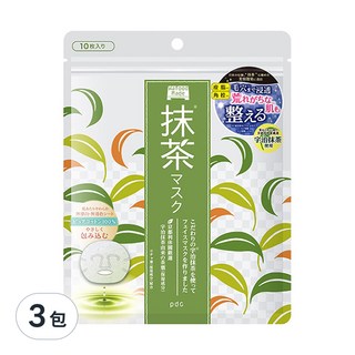 pdc 抹茶面膜 Set, 宇治抹茶, 親膚柔軟棉片, 無酒精, 10片, 3包
