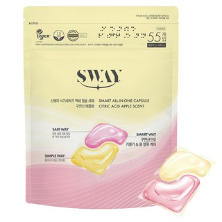 스웨이 식기세척기 올인원 액체 캡슐 세제 구연산애플향 55p, 440g, 1개