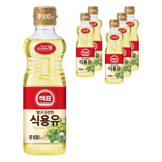 해표 콩기름 식용유, 900ml, 6개