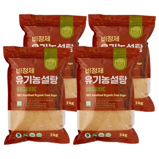 잘레스 비정제 유기농 설탕, 4개, 3kg