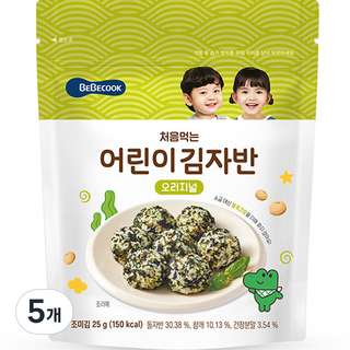 베베쿡 어린이 처음먹는 김자반 25g, 오리지널맛, 5개