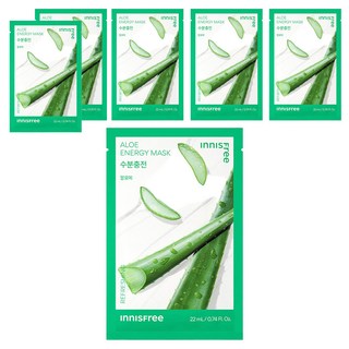 INNISFREE 我的真萃能量面膜 蘆薈款, 補充肌膚水分, 保濕效果, 低刺激面膜, 6片