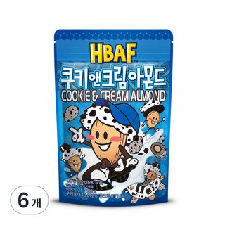 바프 쿠키 앤 크림 아몬드, 120g, 6개