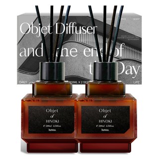 헤트라스 오브제 디퓨저, 편백, 200ml, 2개