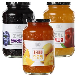 초록원 사과잼 1kg + 파인애플 망고잼 1kg + 블루베리 잼 1kg, 3종 세트 사과쨈 초록원 사과잼 1kg + 파인애플 망고잼 1kg + 블루베리 잼 1kg, 3종 세트 사과쨈